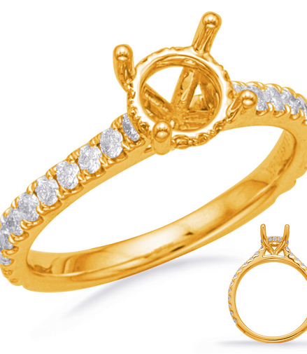 14K Gold 0.41 CTW Diamond Hidden Halo Semi-Mount Engagement Ring
