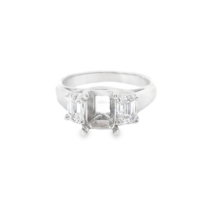 14K White Gold 1.03 CTTW Diamond Semi-Mount Ring