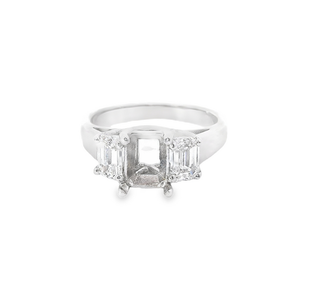 14K White Gold 1.03 CTTW Diamond Semi-Mount Ring