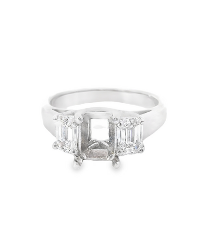 14K White Gold 1.03 CTTW Diamond Semi-Mount Ring