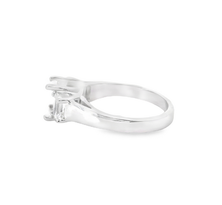 14K White Gold 1.03 CTTW Diamond Semi-Mount Ring