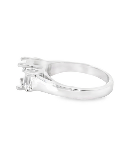14K White Gold 1.03 CTTW Diamond Semi-Mount Ring
