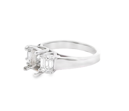 14K White Gold 1.03 CTTW Diamond Semi-Mount Ring