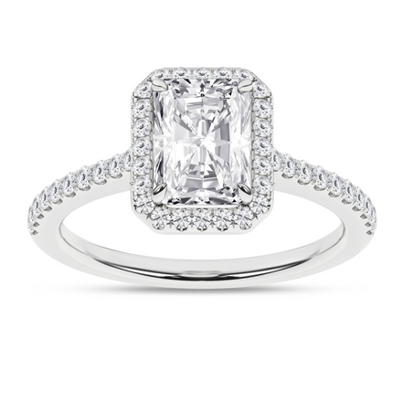 Revelation 14K Gold  2.25 CTW Radiant-Cut Lab Grown Diamond Halo Engagement Ring