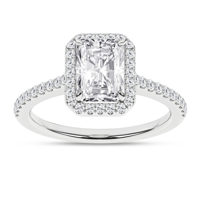 Revelation 14K Gold  2.25 CTW Radiant-Cut Lab Grown Diamond Halo Engagement Ring