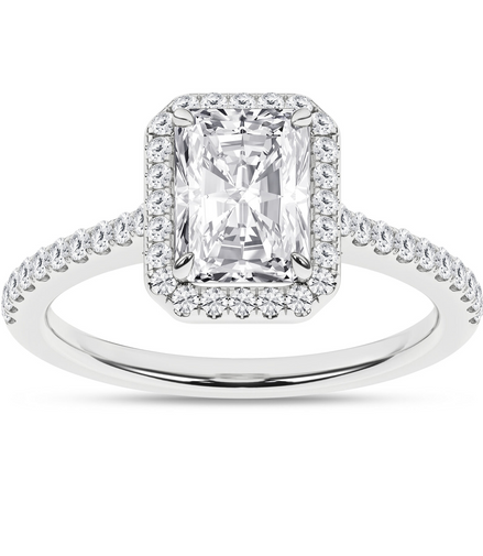 Revelation 14K Gold  2.25 CTW Radiant-Cut Lab Grown Diamond Halo Engagement Ring