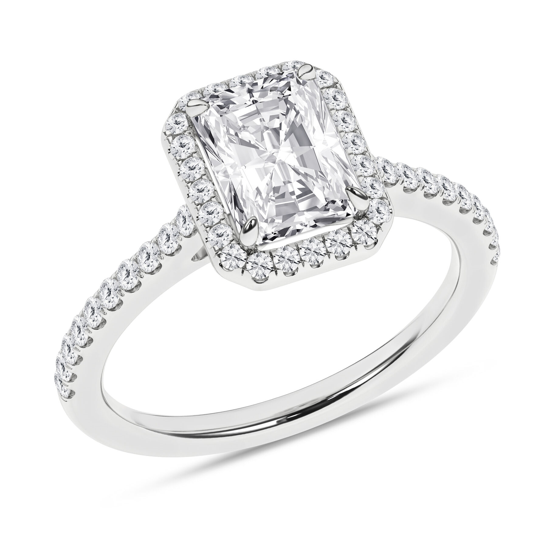 Revelation 14K Gold  2.25 CTW Radiant-Cut Lab Grown Diamond Halo Engagement Ring