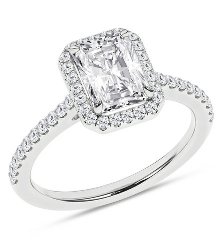 Revelation 14K Gold  2.25 CTW Radiant-Cut Lab Grown Diamond Halo Engagement Ring