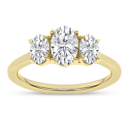 14K Gold 2 CTW Lab Grown Diamond 3 Stone Engagement Ring