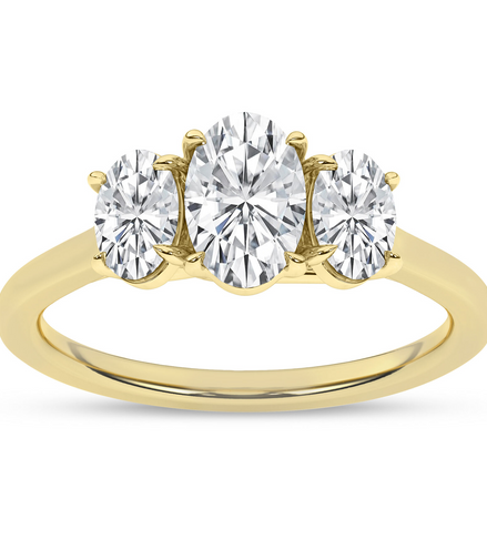 14K Gold 2 CTW Lab Grown Diamond 3 Stone Engagement Ring