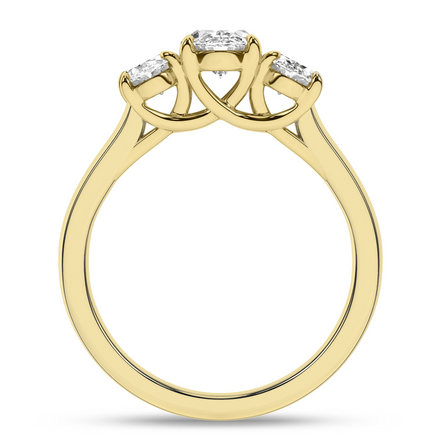 14K Gold 2 CTW Lab Grown Diamond 3 Stone Engagement Ring
