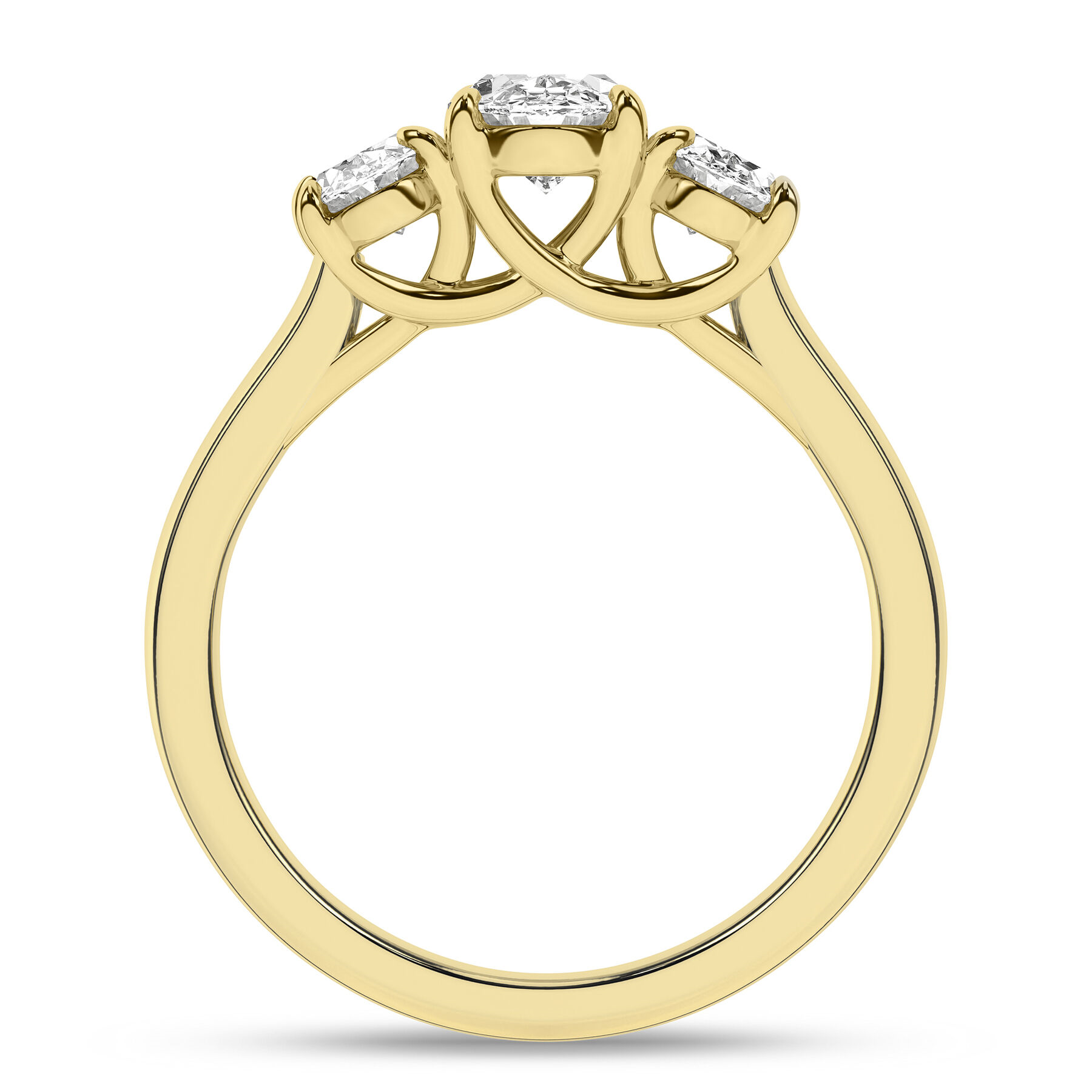 14K Gold 2 CTW Lab Grown Diamond 3 Stone Engagement Ring
