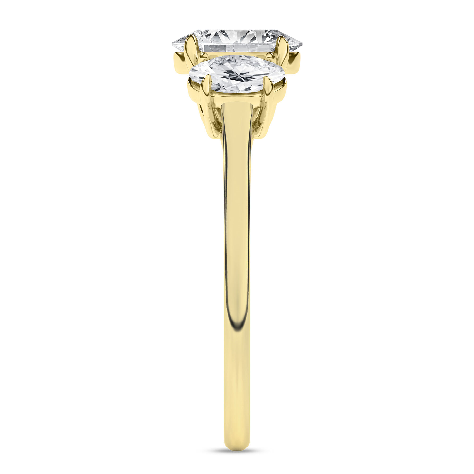14K Gold 2 CTW Lab Grown Diamond 3 Stone Engagement Ring