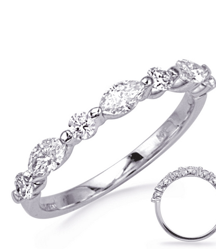 14K Gold 0.29 CTW Alternating Diamond Wedding Band