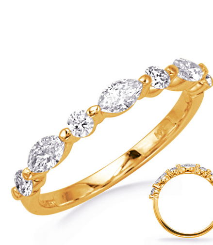 14K Gold 0.29 CTW Alternating Diamond Wedding Band