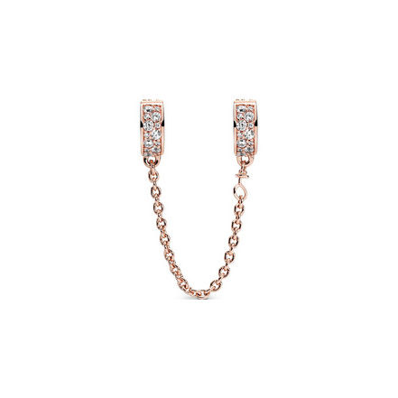 Pandora Moments Clear Pavé Safety Chain Clip Charm