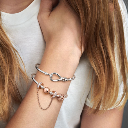 Pandora Moments Clear Pavé Safety Chain Clip Charm