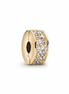 Pandora Timeless  14K Gold Plated Clear Pavé Clip Charm