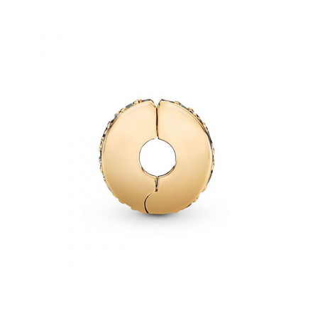 Pandora Timeless  14K Gold Plated Clear Pavé Clip Charm
