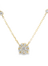 Ladies 14K Yellow Gold And Diamond Bezel Stationary Necklace