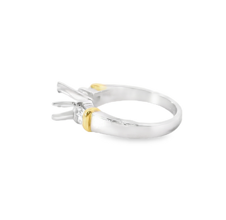 Two-Tone Platinum And 18K Yellow Gold Semi-mount Ring