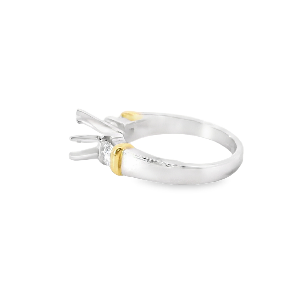 Two-Tone Platinum And 18K Yellow Gold Semi-mount Ring