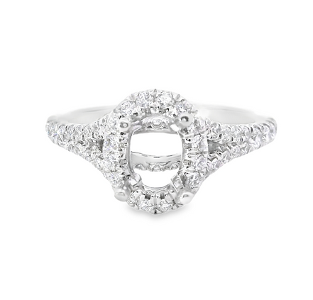 14K White Gold .60 CTTW Diamond Semi-mount Ring