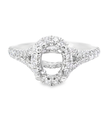 14K White Gold .60 CTTW Diamond Semi-mount Ring