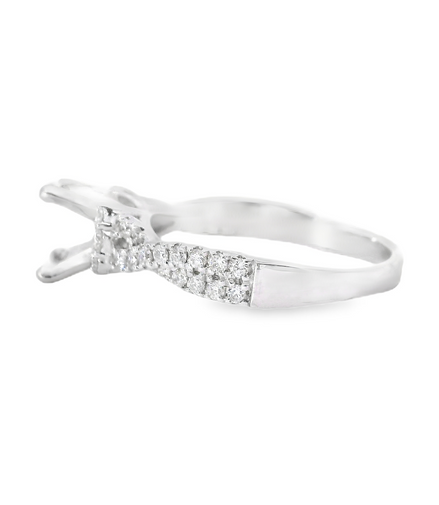 14K White Gold And 0.50 CTW Diamond Twist Semi-Mount Engagement Ring