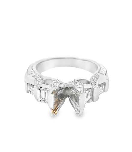 14K White Gold And 0.81 CTW Diamond Semi-Mount Engagement Ring