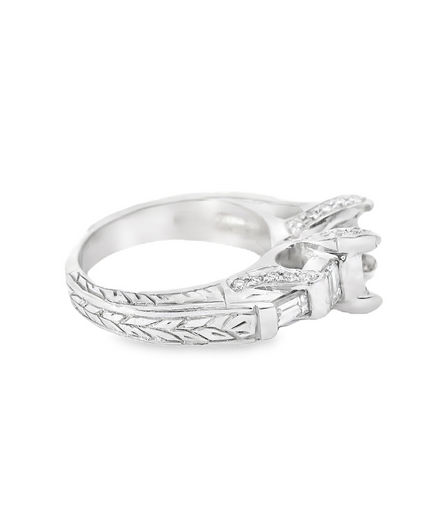 14K White Gold And 0.81 CTW Diamond Semi-Mount Engagement Ring