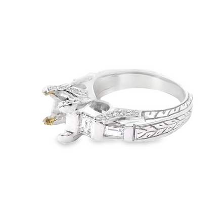 18K Whtie Gold And 0.81 CTW Diamond Semi-Mount Engagement Ring