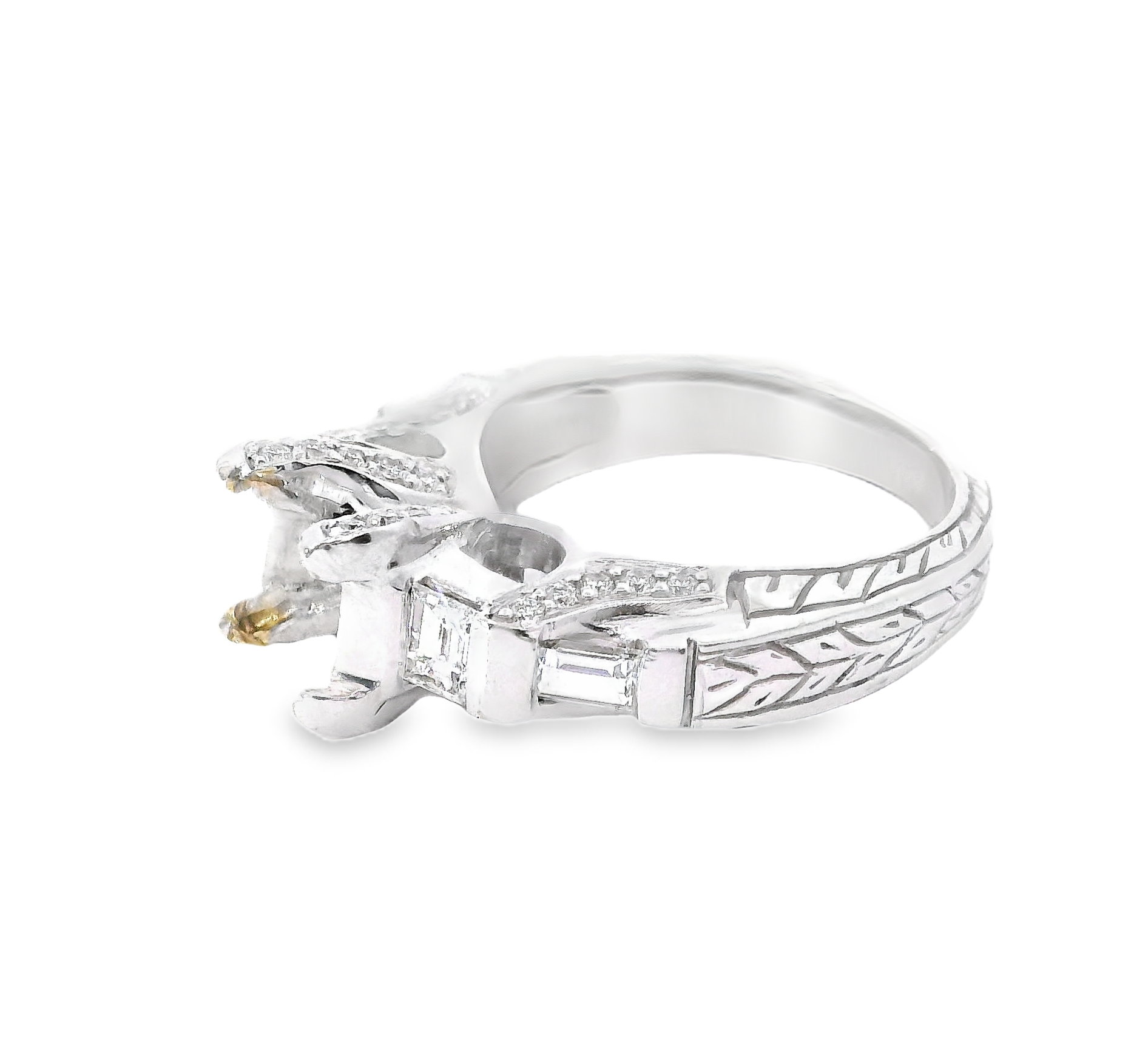 18K Whtie Gold And 0.81 CTW Diamond Semi-Mount Engagement Ring