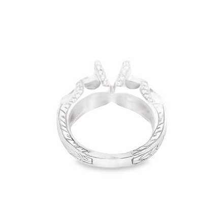 18K Whtie Gold And 0.81 CTW Diamond Semi-Mount Engagement Ring