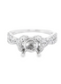 14K White Gold Diamond Semi-Mount Halo Engagement Ring