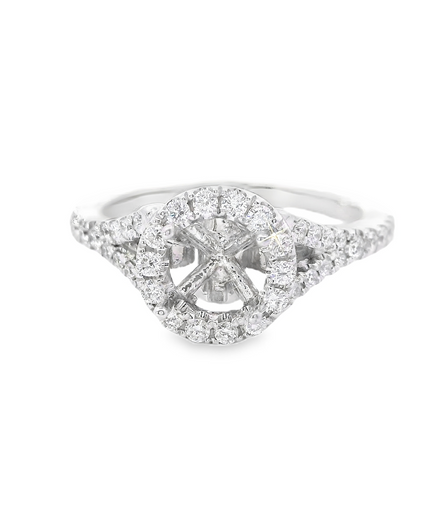 14K White Gold Diamond Semi-Mount Engagement Ring