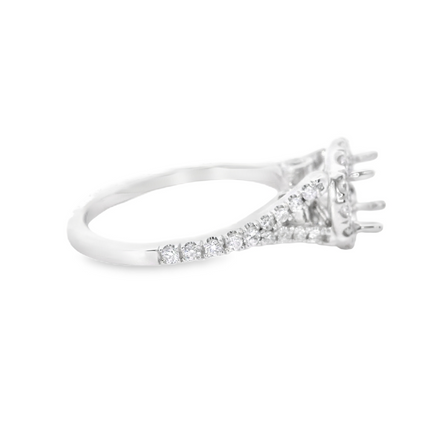14K White Gold Diamond Semi-Mount Engagement Ring