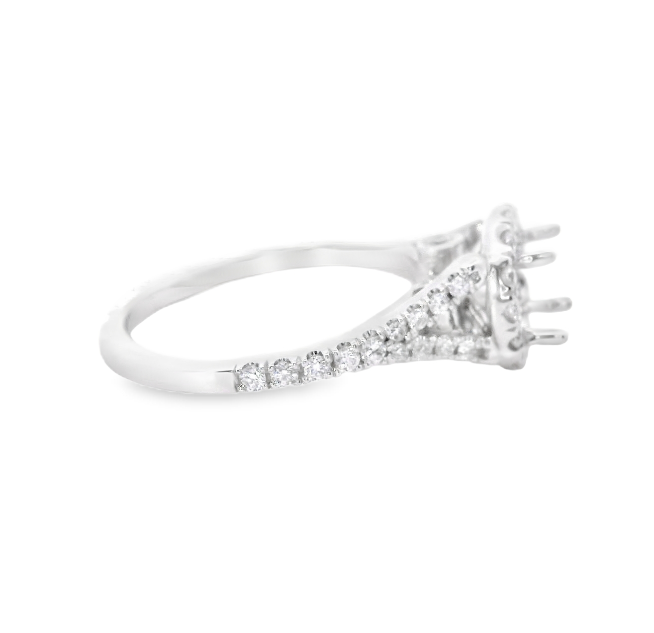 14K White Gold Diamond Semi-Mount Engagement Ring