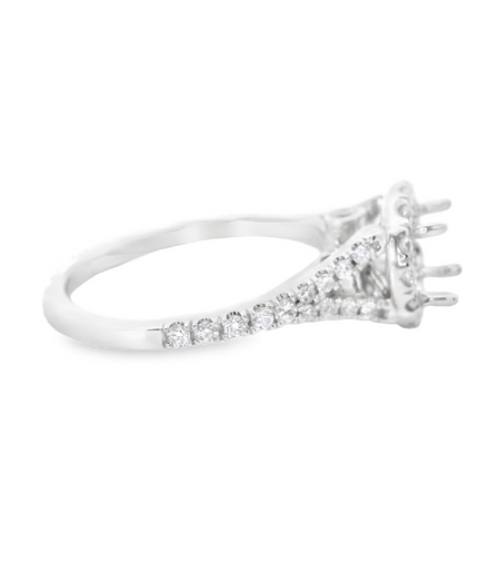 14K White Gold Diamond Semi-Mount Engagement Ring