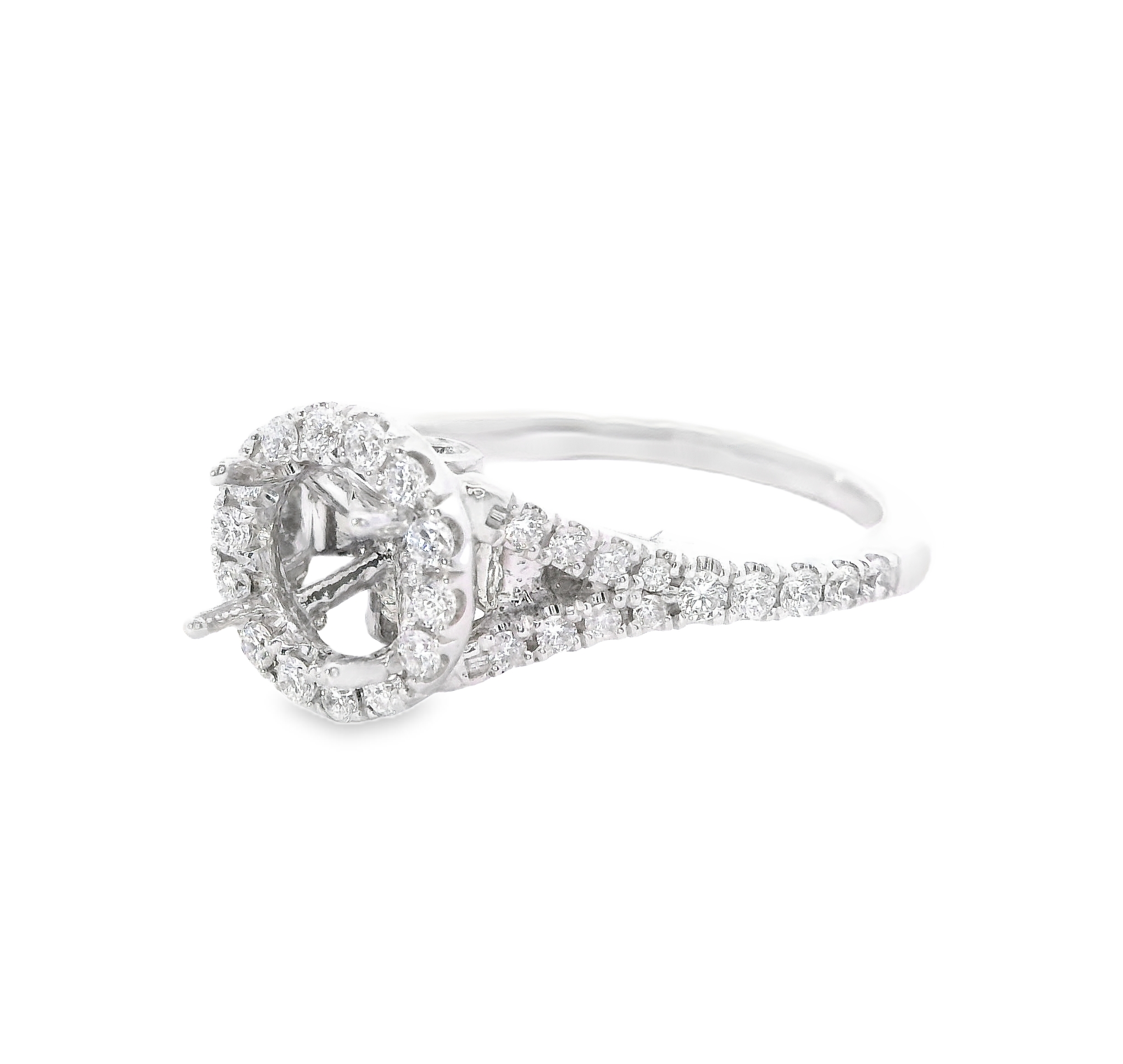 14K White Gold Diamond Semi-Mount Engagement Ring
