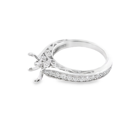 Artcarved 14K White Gold Diamond Semi-mount Engagement Ring