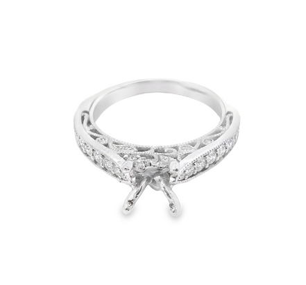 Artcarved 14K White Gold Diamond Semi-mount Engagement Ring