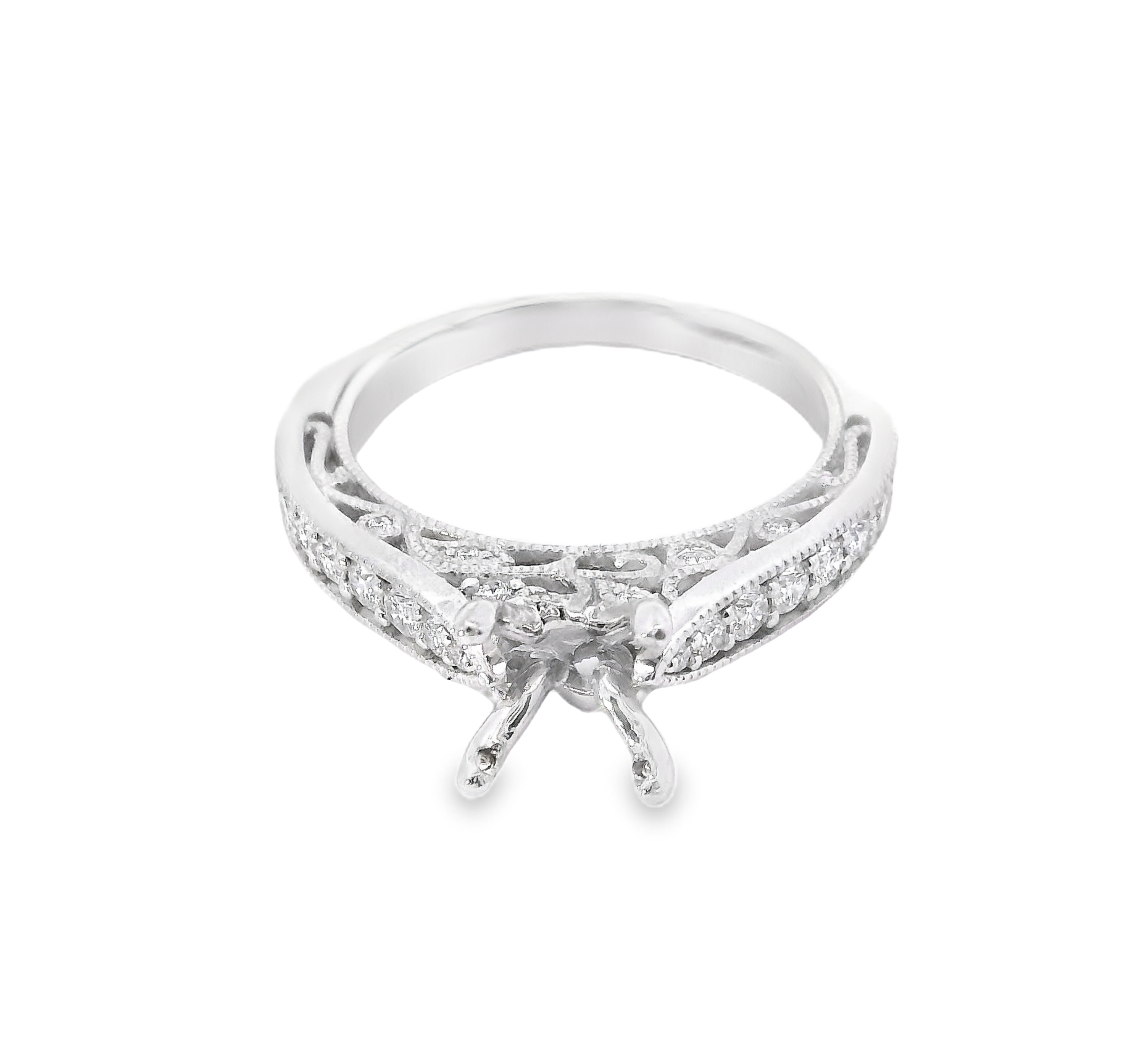 Artcarved 14K White Gold Diamond Semi-mount Engagement Ring