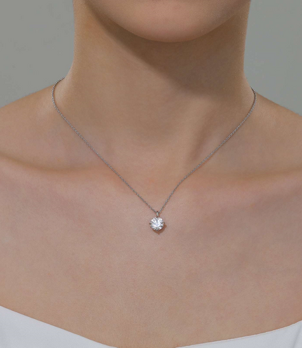 Lafonn 2 CTW Simulated Diamond Round Solitaire Necklace