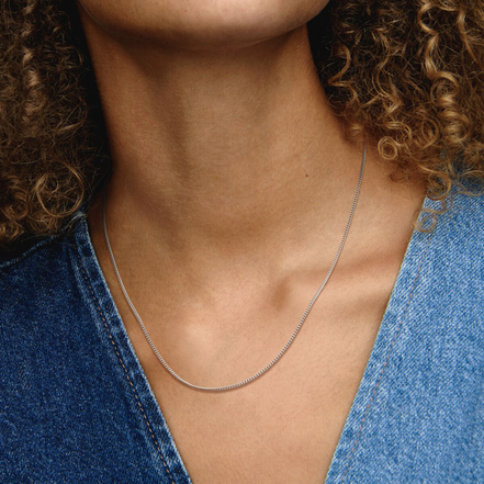 Pandora Moments Silver Curb Chain Necklace 60 cm