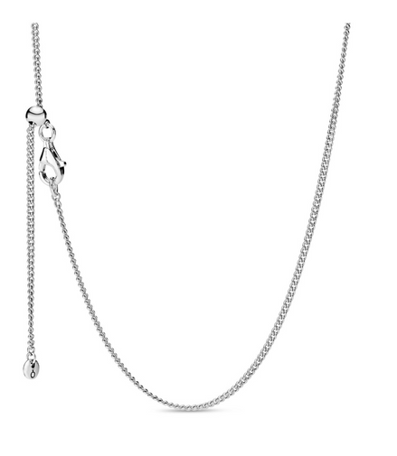 Pandora Moments Silver Curb Chain Necklace 60 cm