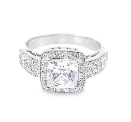 18k White Gold .79 cttw Diamond Semimount Engagement Ring