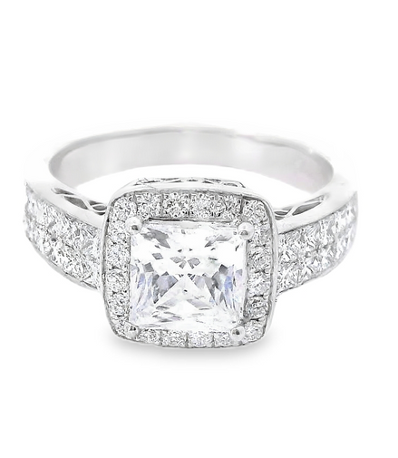 18k White Gold .79 cttw Diamond Semimount Engagement Ring