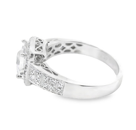 18k White Gold .79 cttw Diamond Semimount Engagement Ring