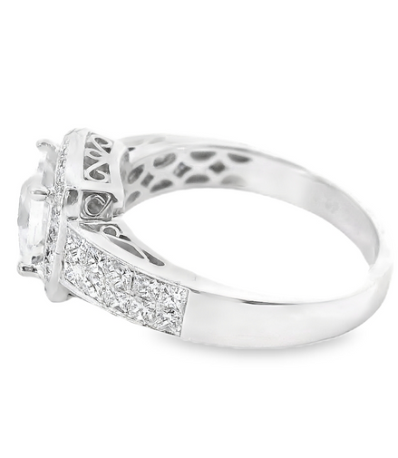 18k White Gold .79 cttw Diamond Semimount Engagement Ring